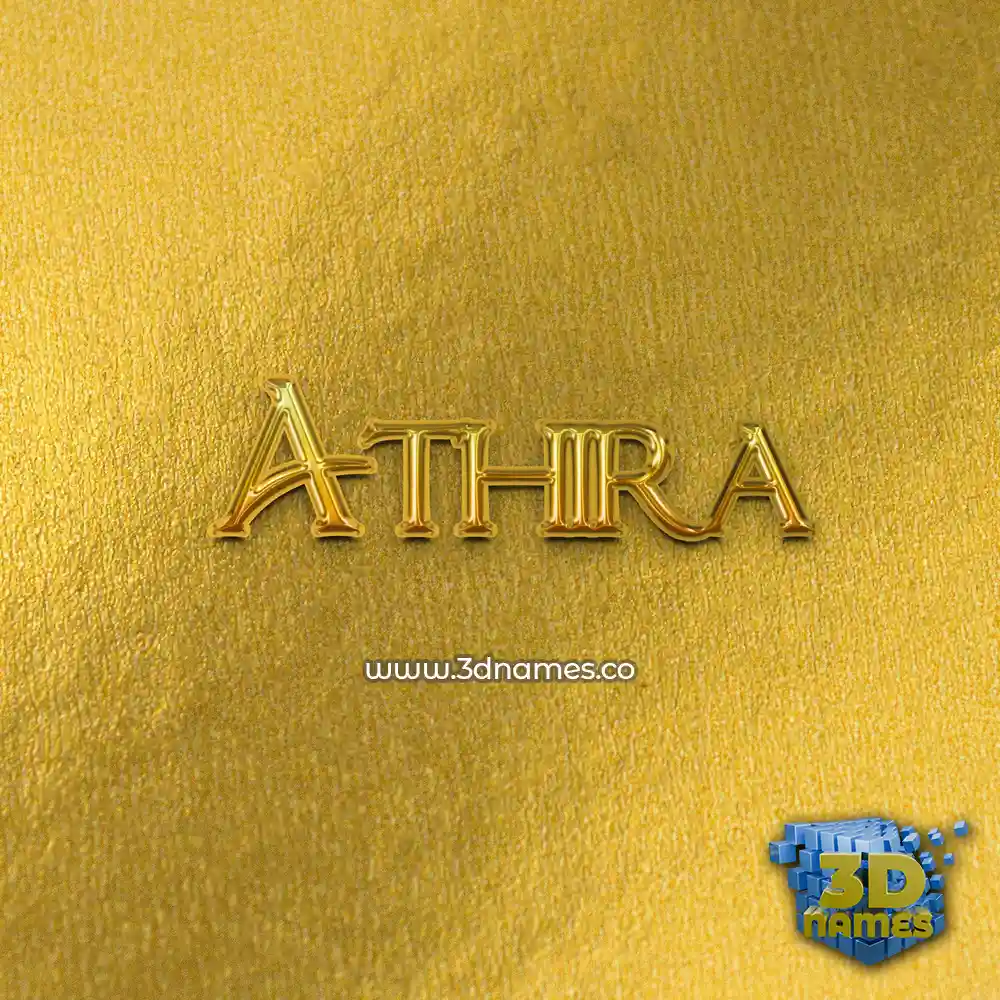 athira in All Gold style - 3D name wallpaper