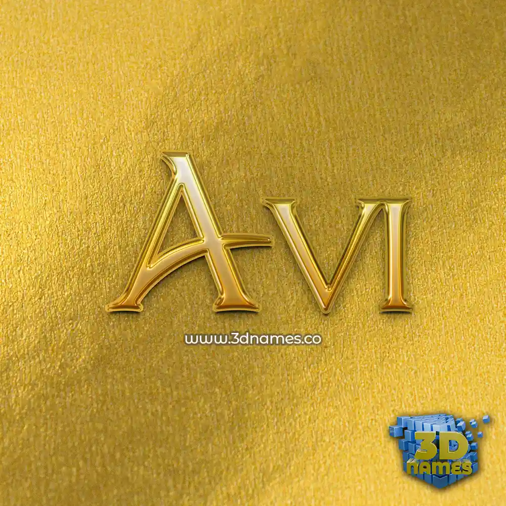 avi in All Gold style - 3D name wallpaper