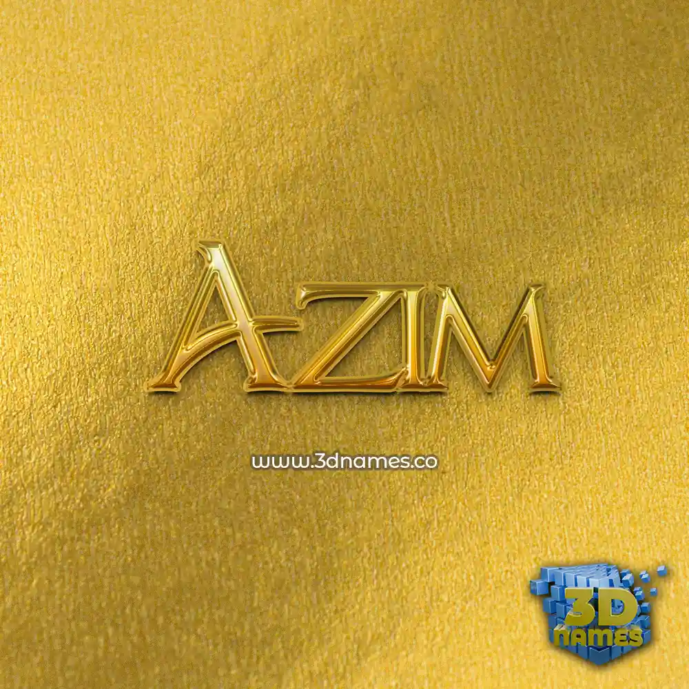 azim in All Gold style - 3D name wallpaper