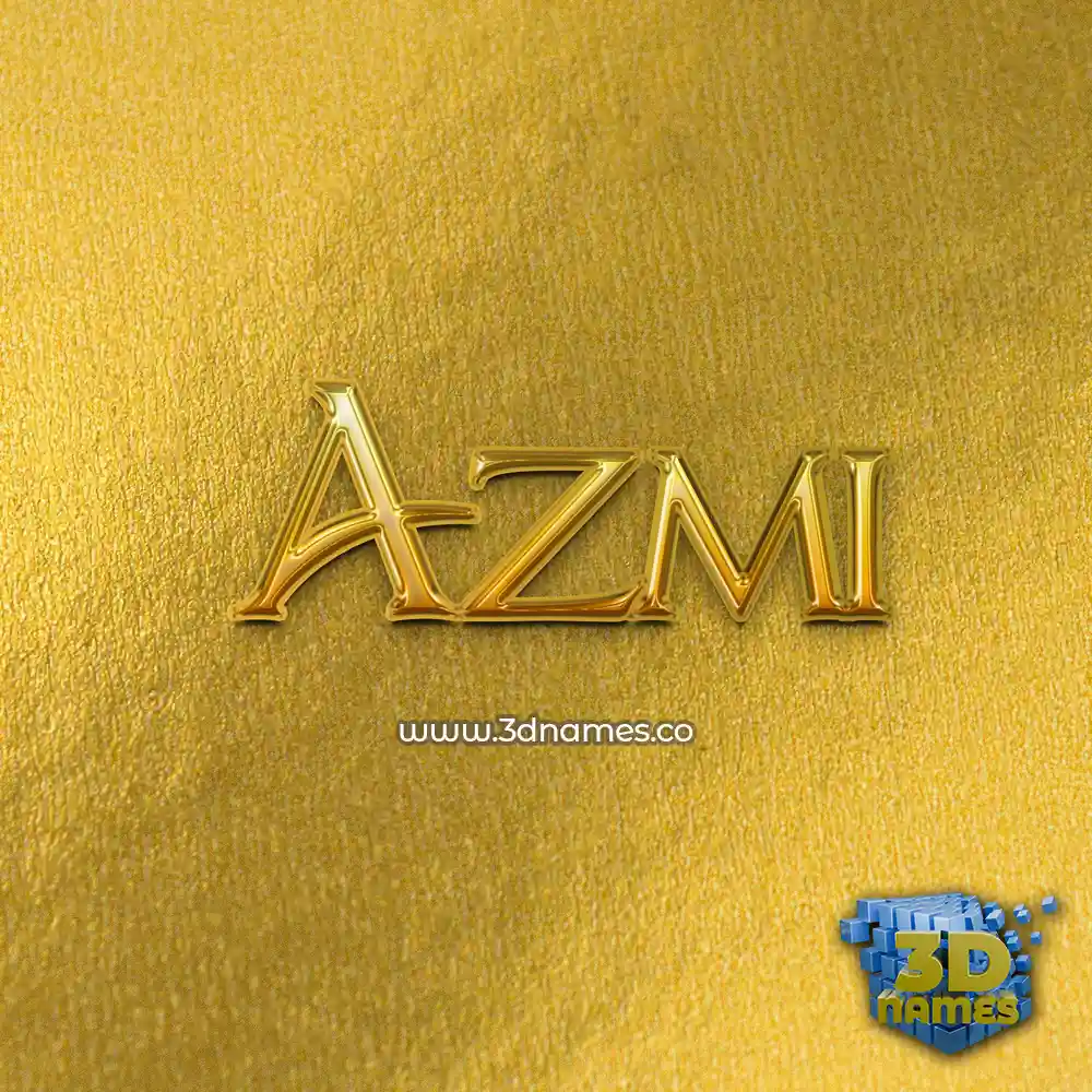 azmi in All Gold style - 3D name wallpaper