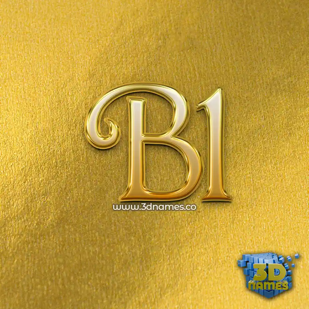 b1 in All Gold style - 3D name wallpaper