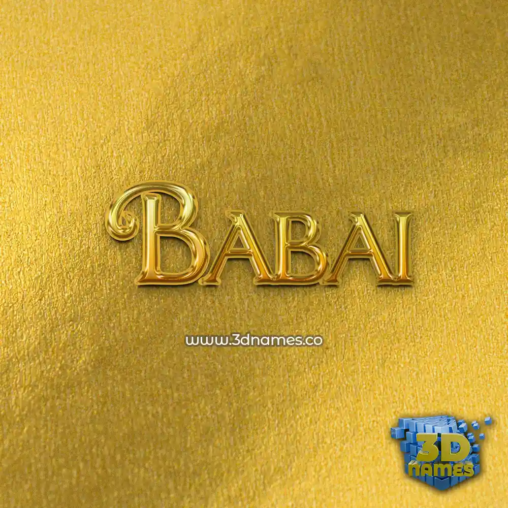 babai in All Gold style - 3D name wallpaper