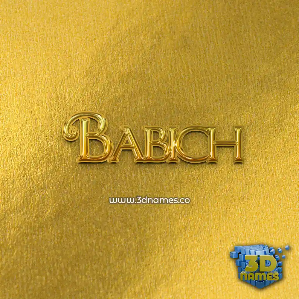 babich in All Gold style - 3D name wallpaper