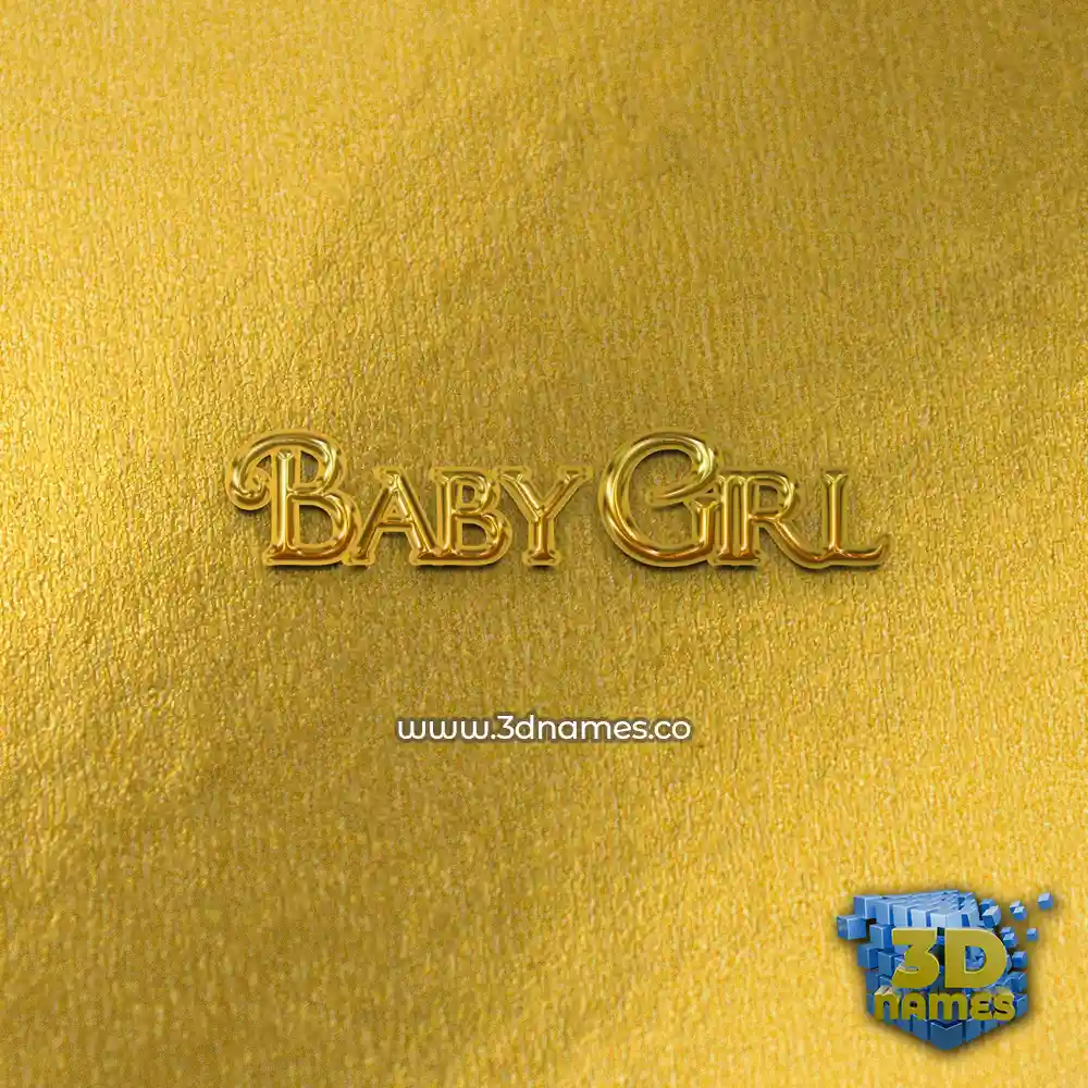 baby girl in All Gold style - 3D name wallpaper