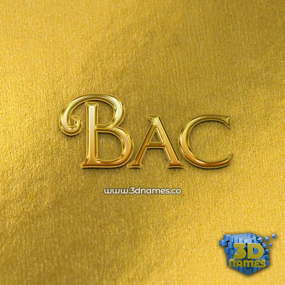 bac in All Gold style - 3D name wallpaper