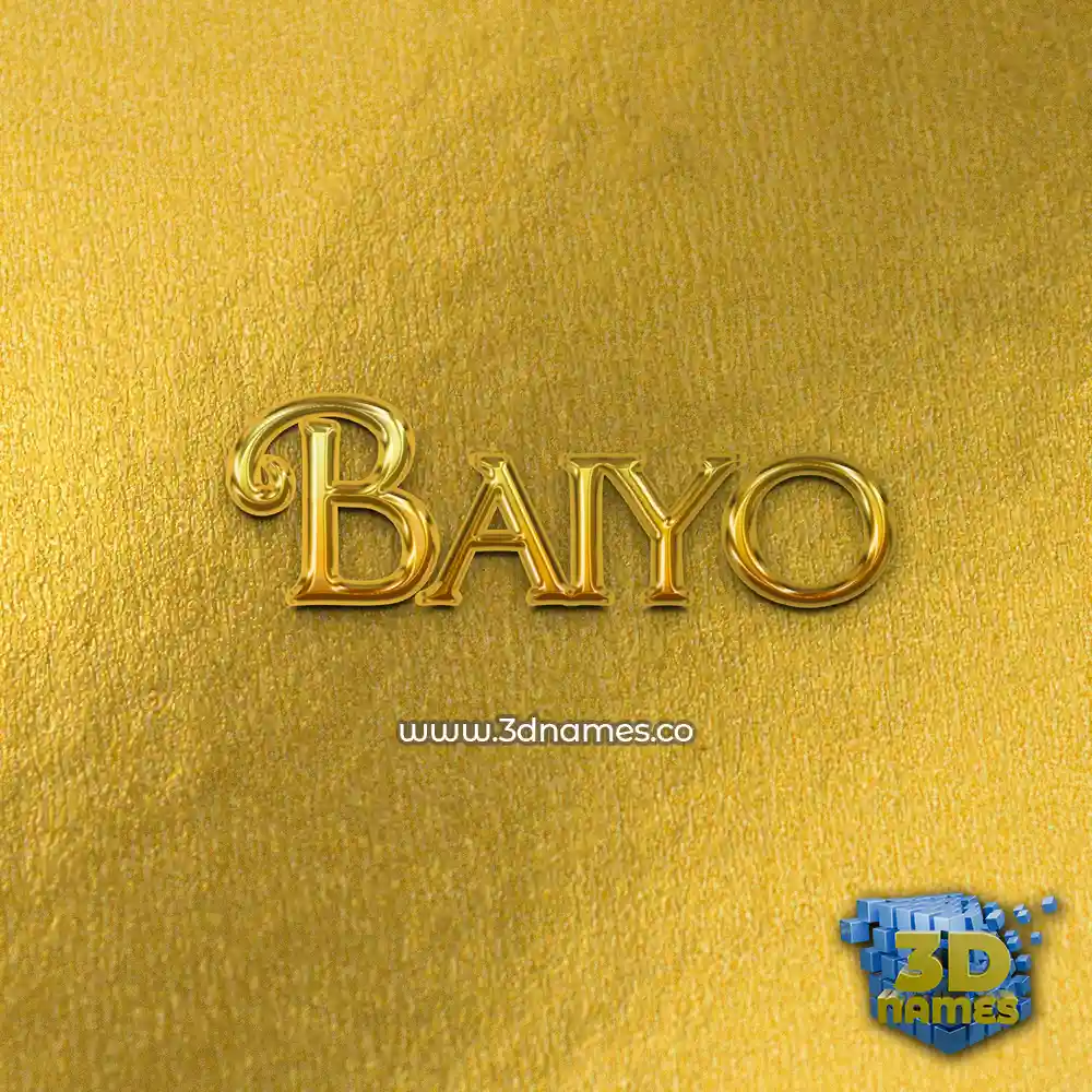 baiyo in All Gold style - 3D name wallpaper