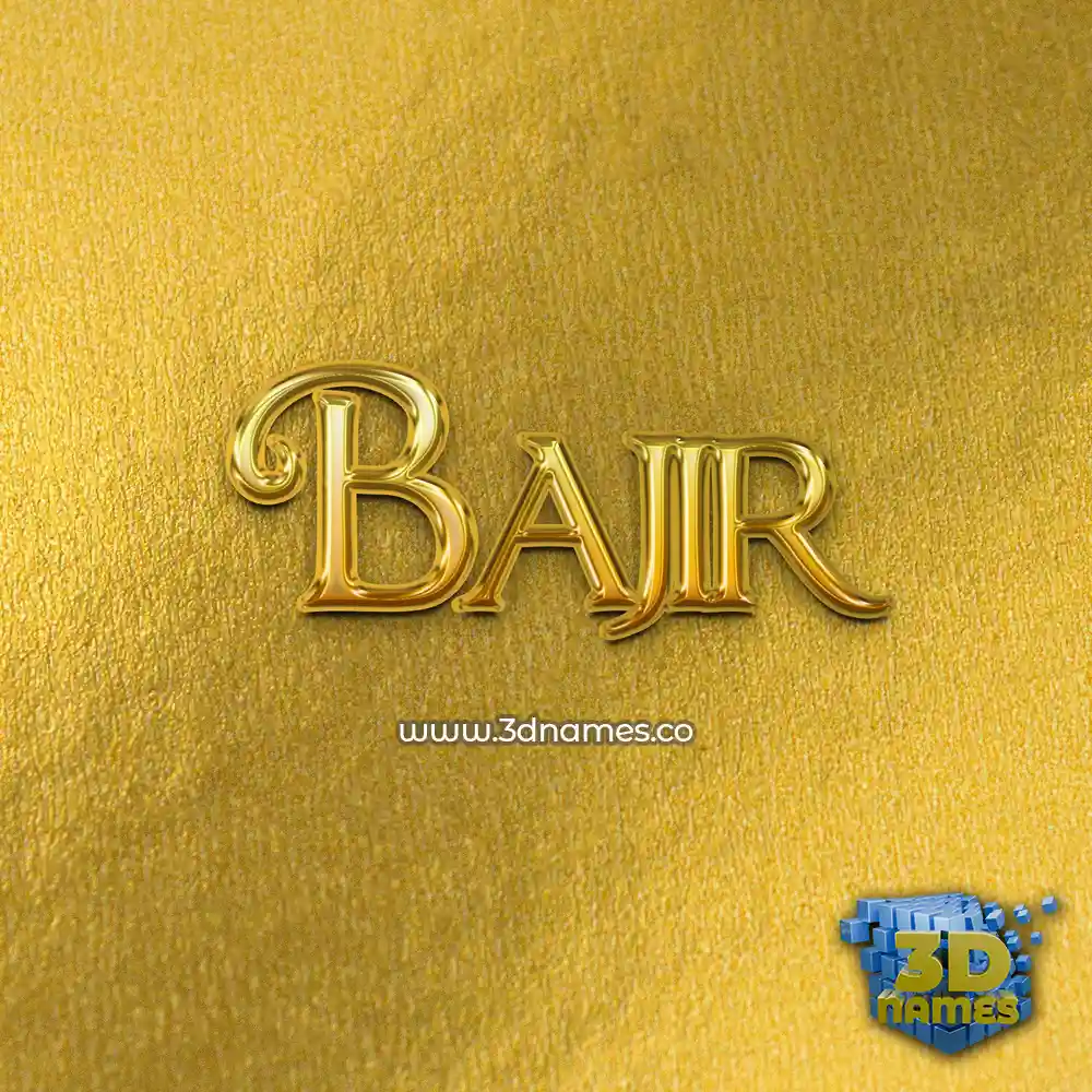 bajir in All Gold style - 3D name wallpaper