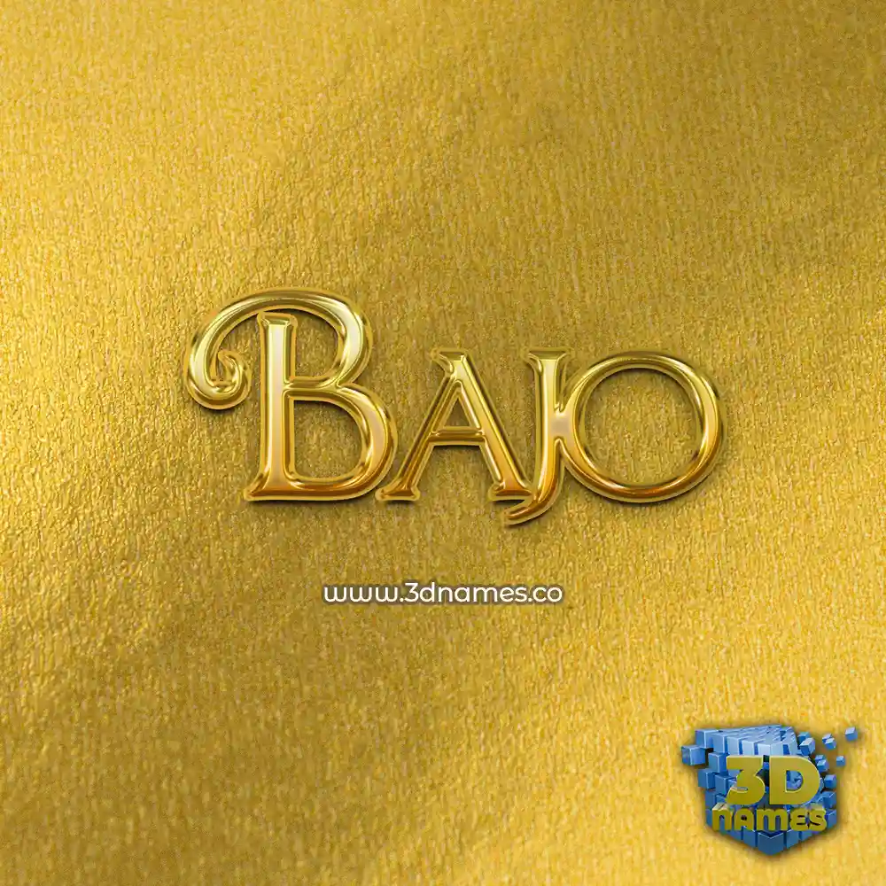 bajo in All Gold style - 3D name wallpaper
