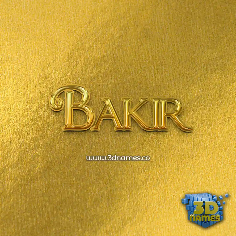 bakir in All Gold style - 3D name wallpaper