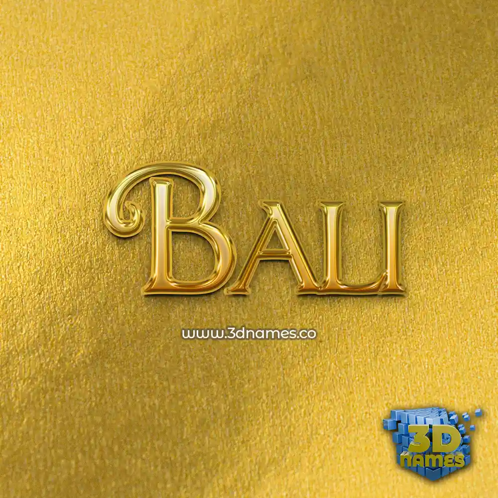 bali in All Gold style - 3D name wallpaper