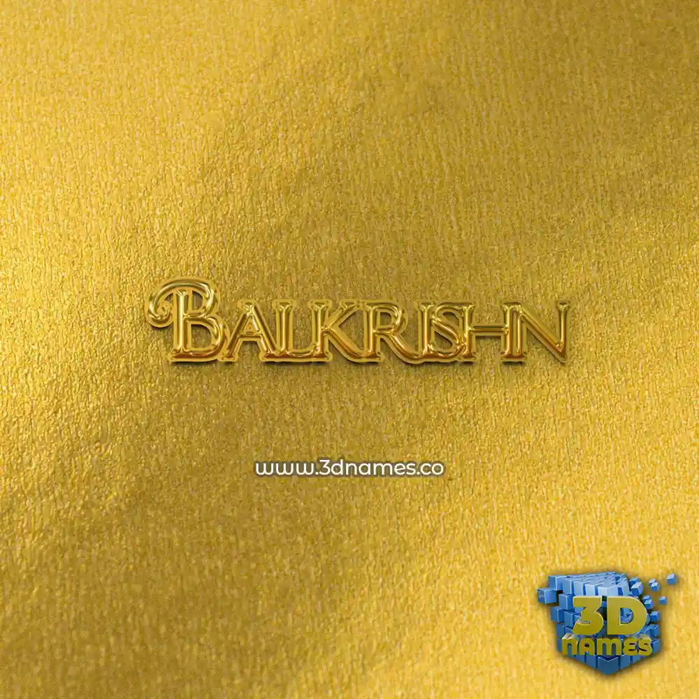 balkrishn in All Gold style - 3D name wallpaper
