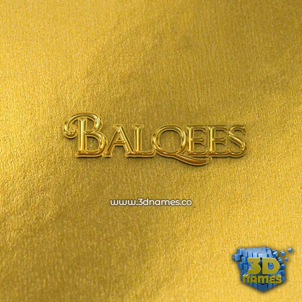 balqees in All Gold style - 3D name wallpaper