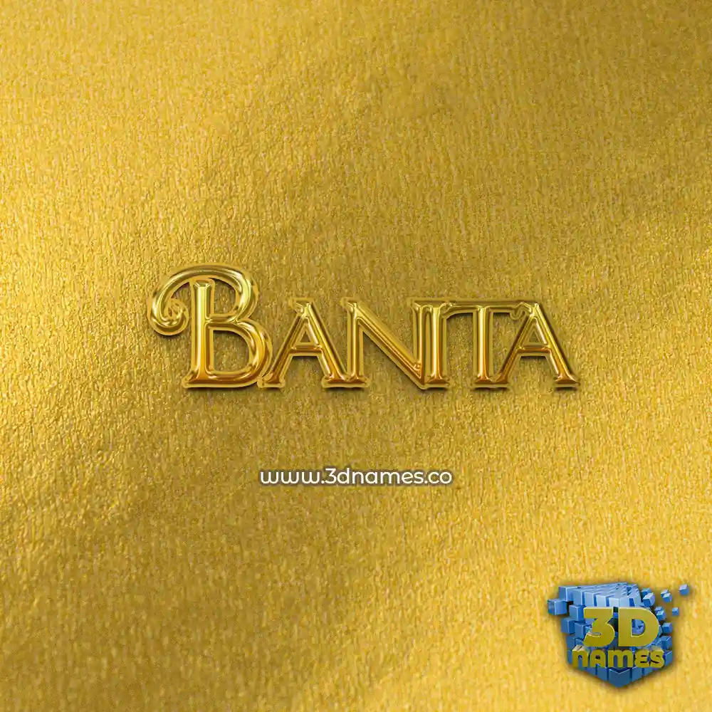 banita in All Gold style - 3D name wallpaper