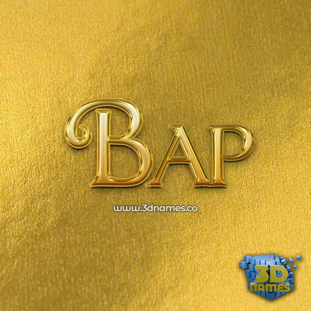 bap in All Gold style - 3D name wallpaper