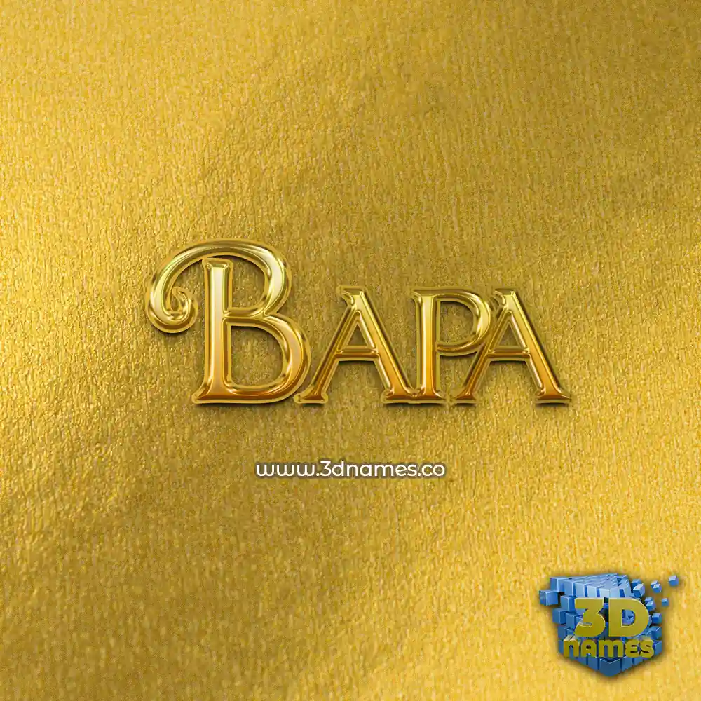 bapa in All Gold style - 3D name wallpaper