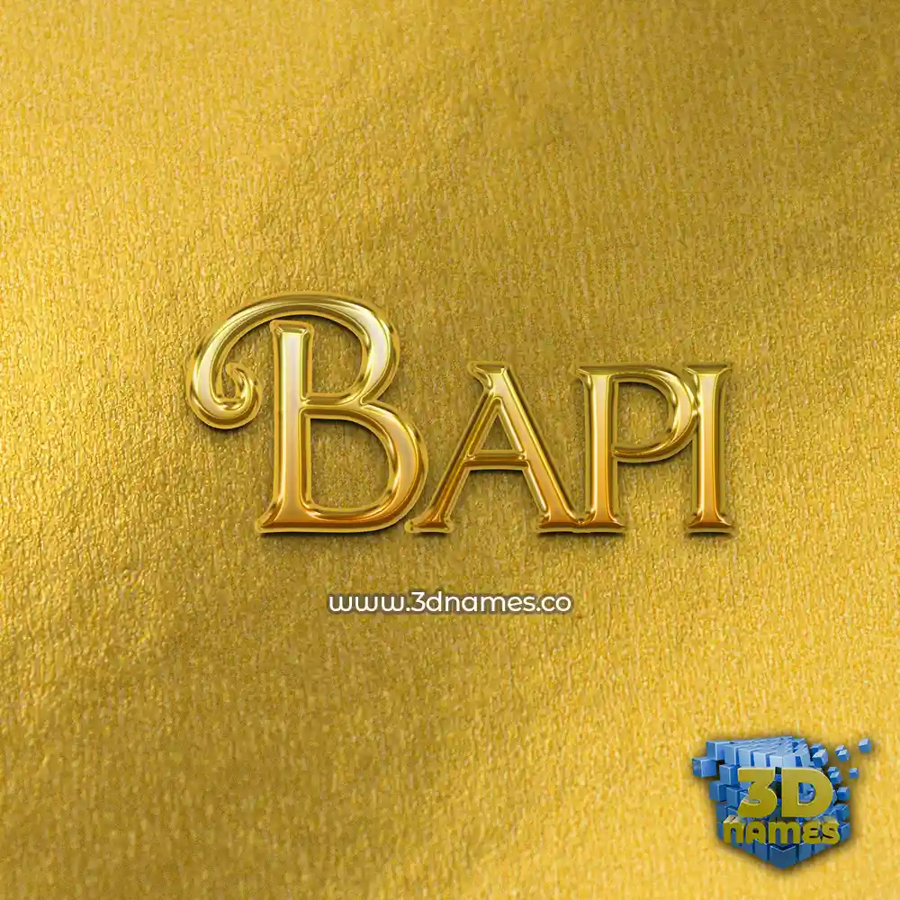 bapi in All Gold style - 3D name wallpaper
