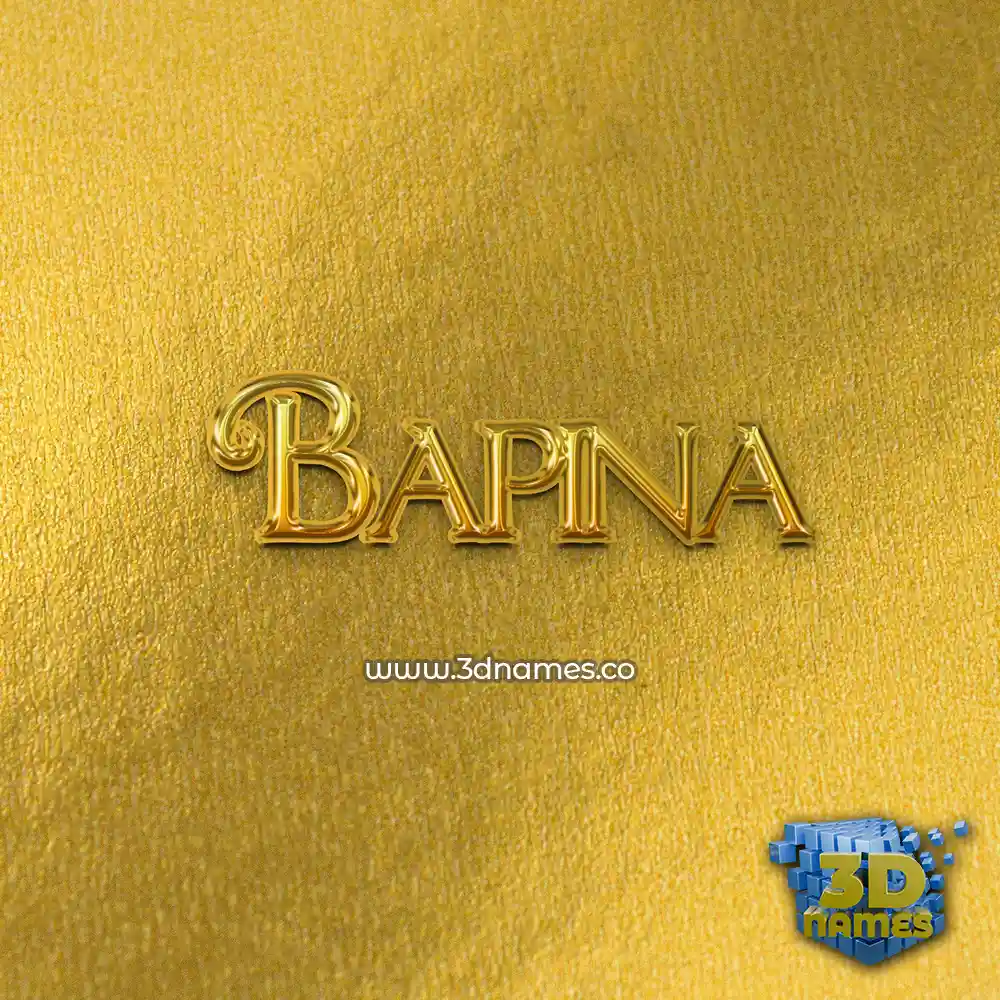 bapina in All Gold style - 3D name wallpaper