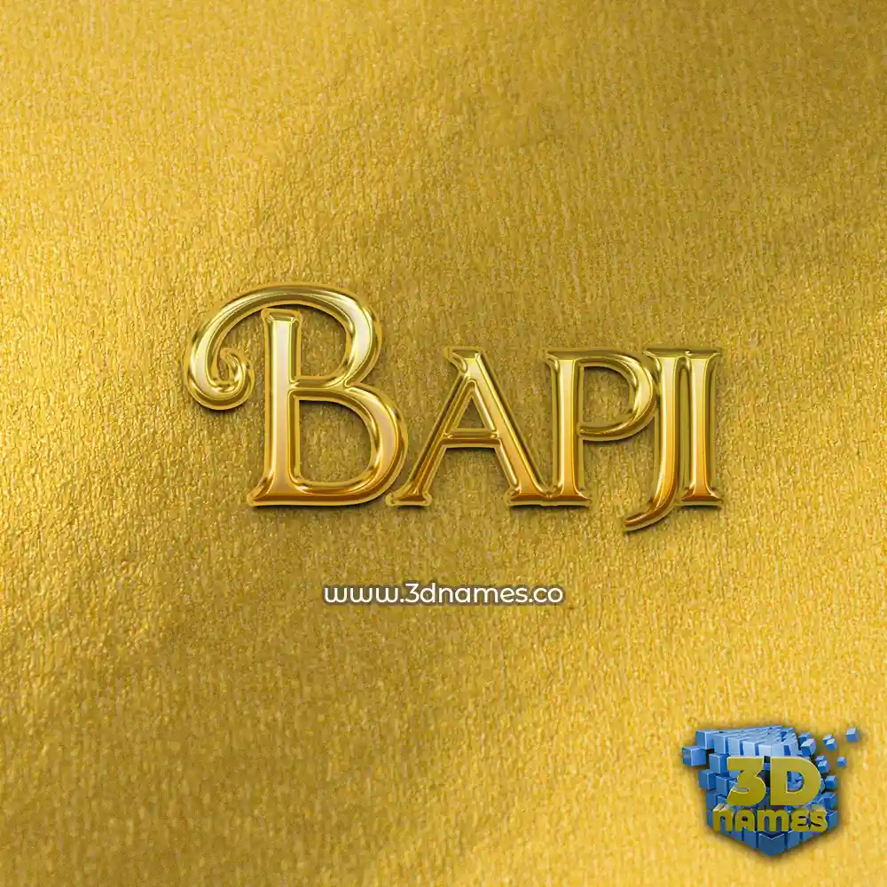 bapji in All Gold style - 3D name wallpaper