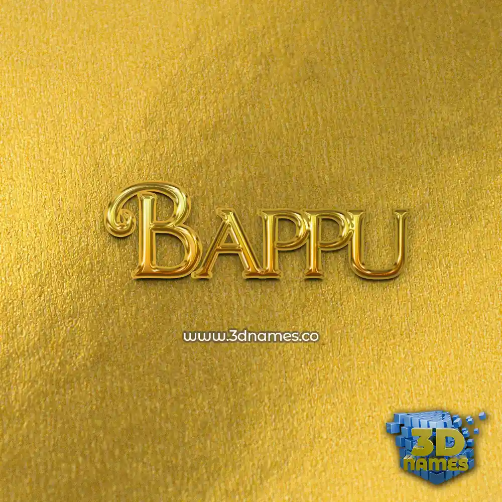 bappu in All Gold style - 3D name wallpaper