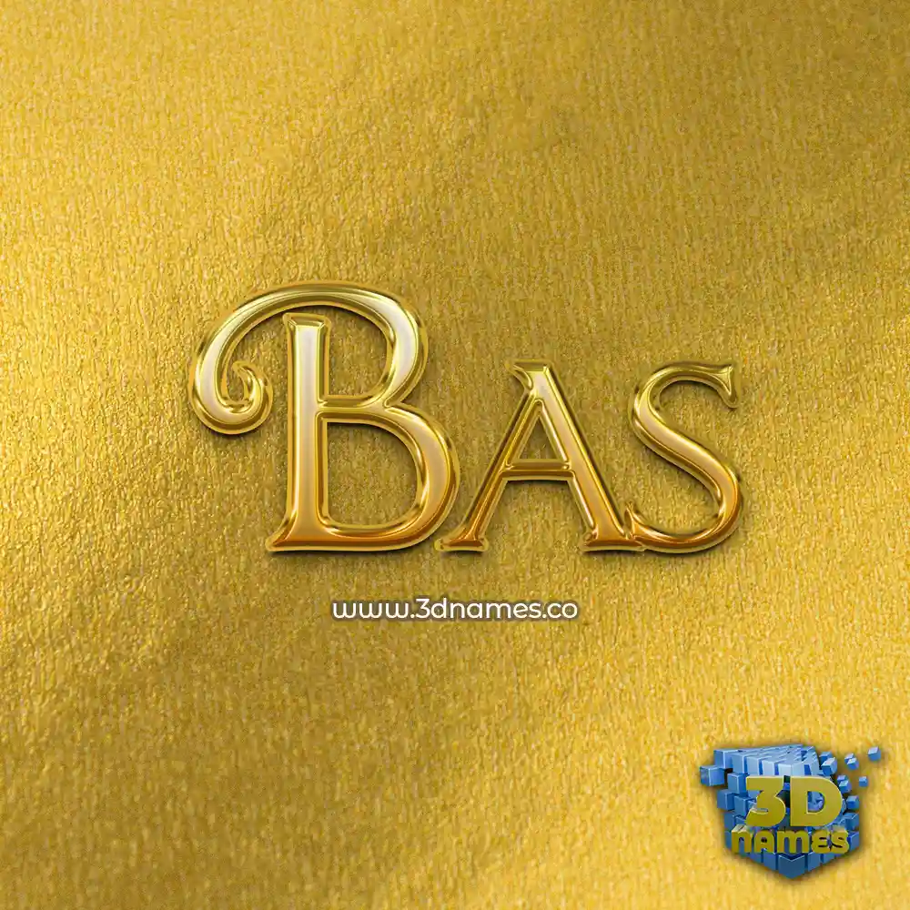 bas in All Gold style - 3D name wallpaper