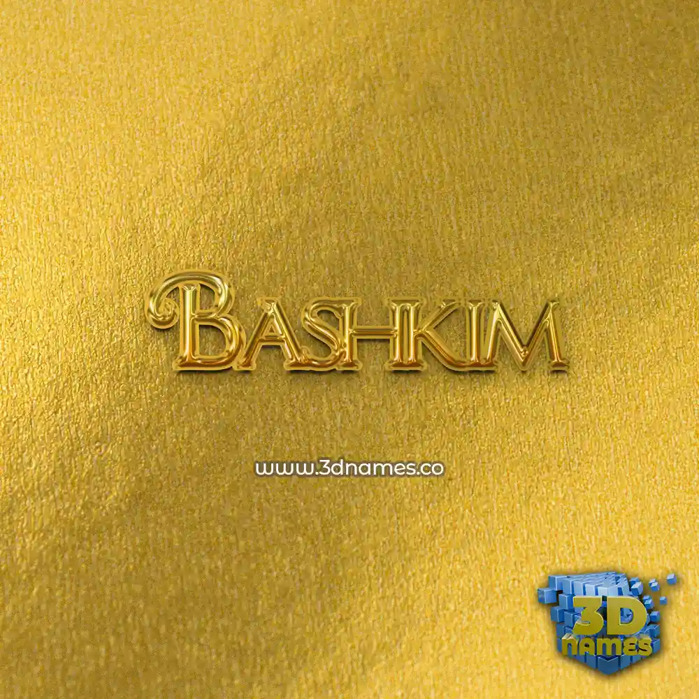 bashkim in All Gold style - 3D name wallpaper