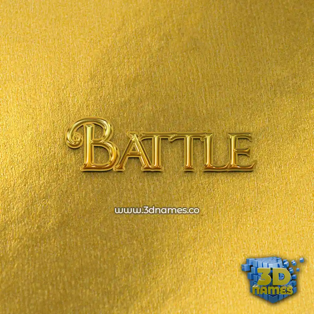 battle in All Gold style - 3D name wallpaper