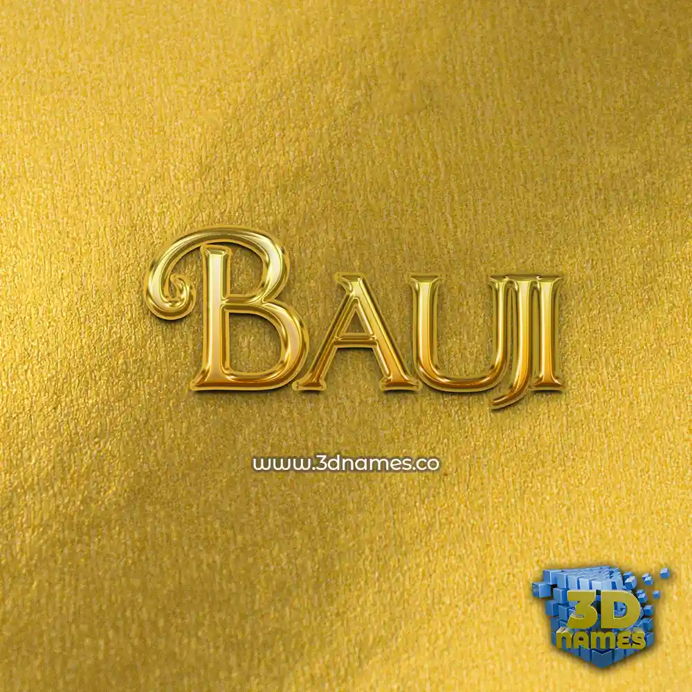 bauji in All Gold style - 3D name wallpaper