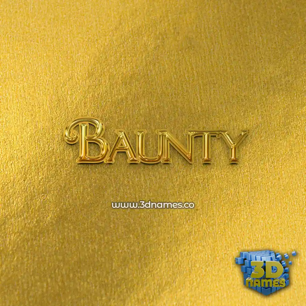 baunty in All Gold style - 3D name wallpaper