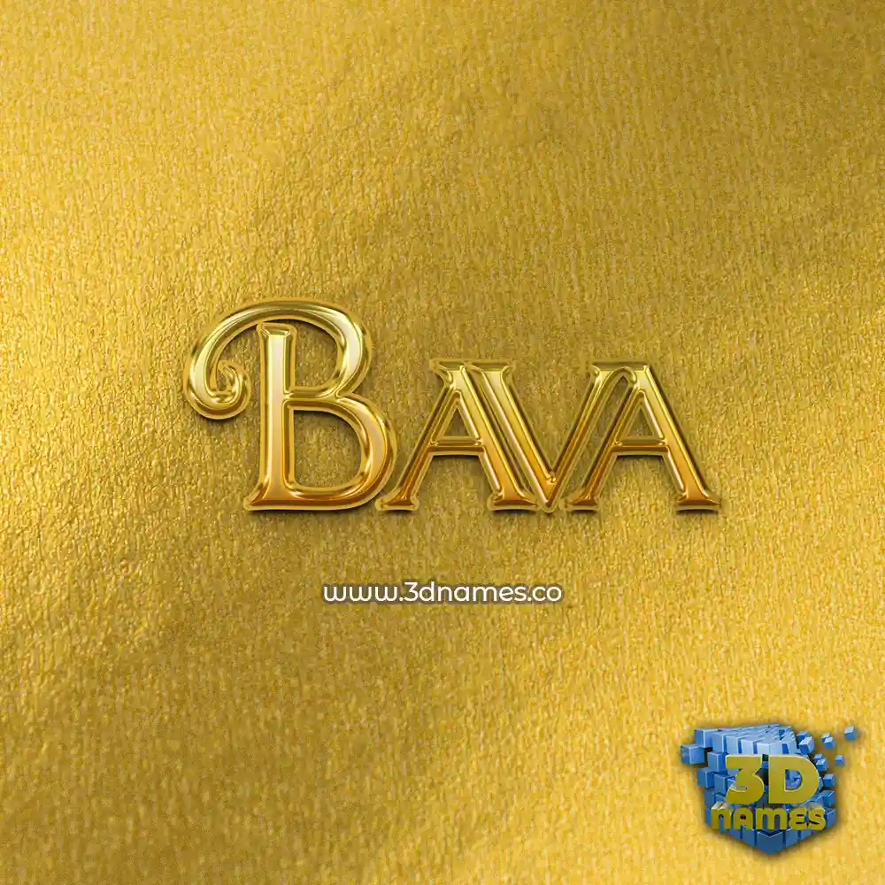 bava in All Gold style - 3D name wallpaper