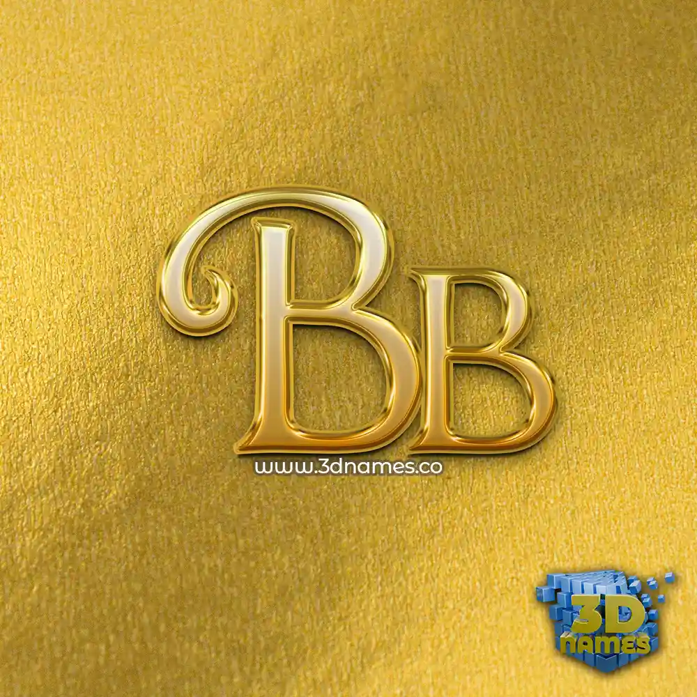 bb in All Gold style - 3D name wallpaper