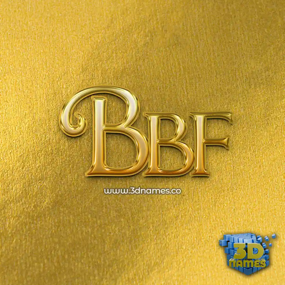 bbf in All Gold style - 3D name wallpaper