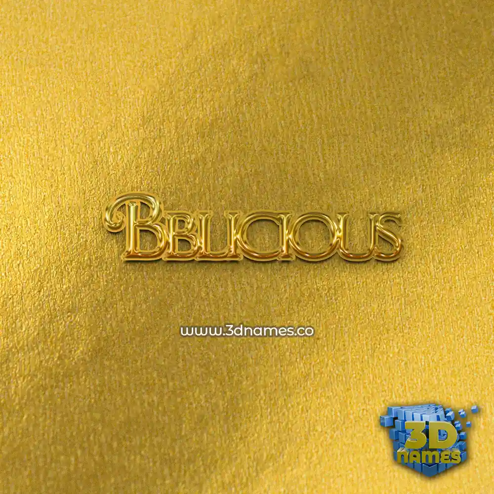 bblicious in All Gold style - 3D name wallpaper