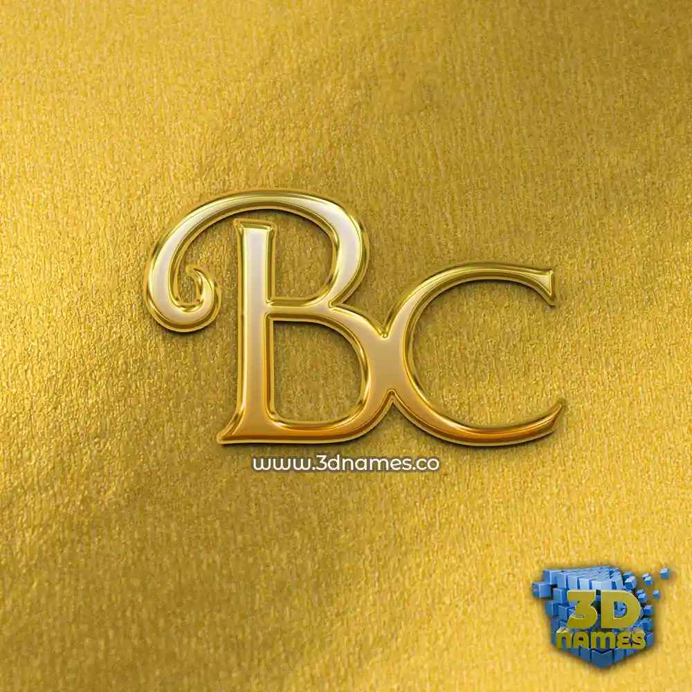 bc in All Gold style - 3D name wallpaper