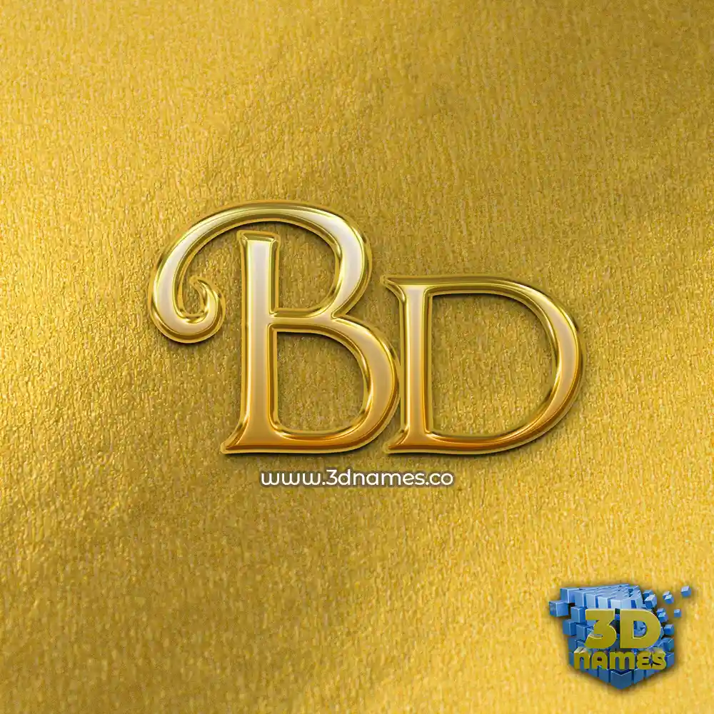 bd in All Gold style - 3D name wallpaper