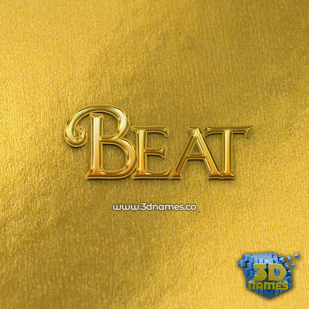 beat in All Gold style - 3D name wallpaper