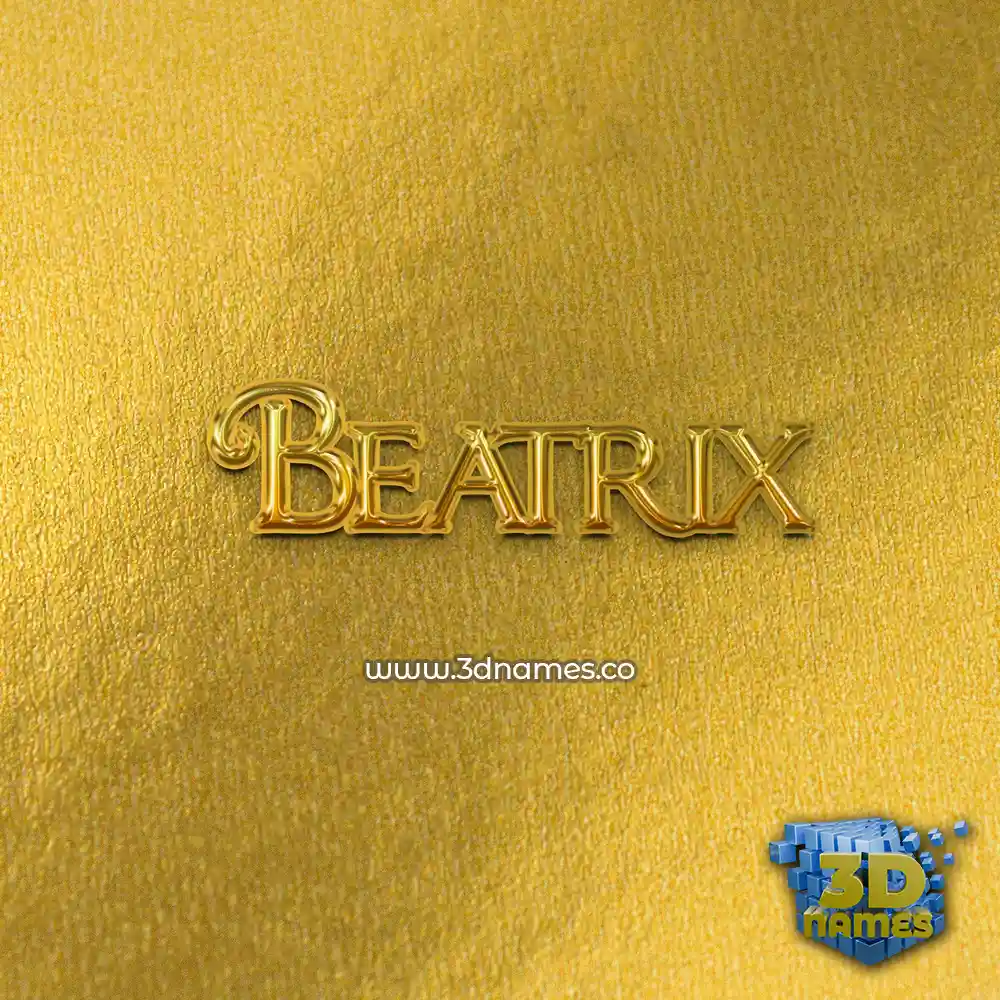 beatrix in All Gold style - 3D name wallpaper