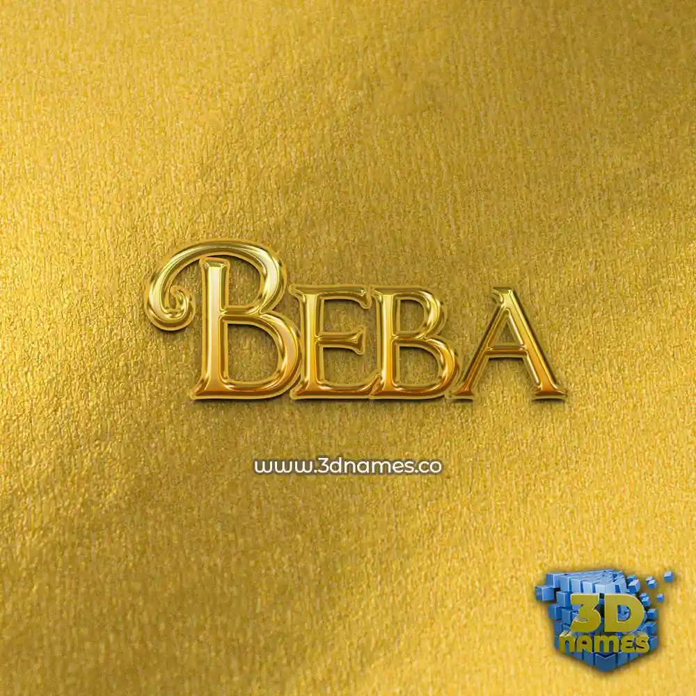 beba in All Gold style - 3D name wallpaper