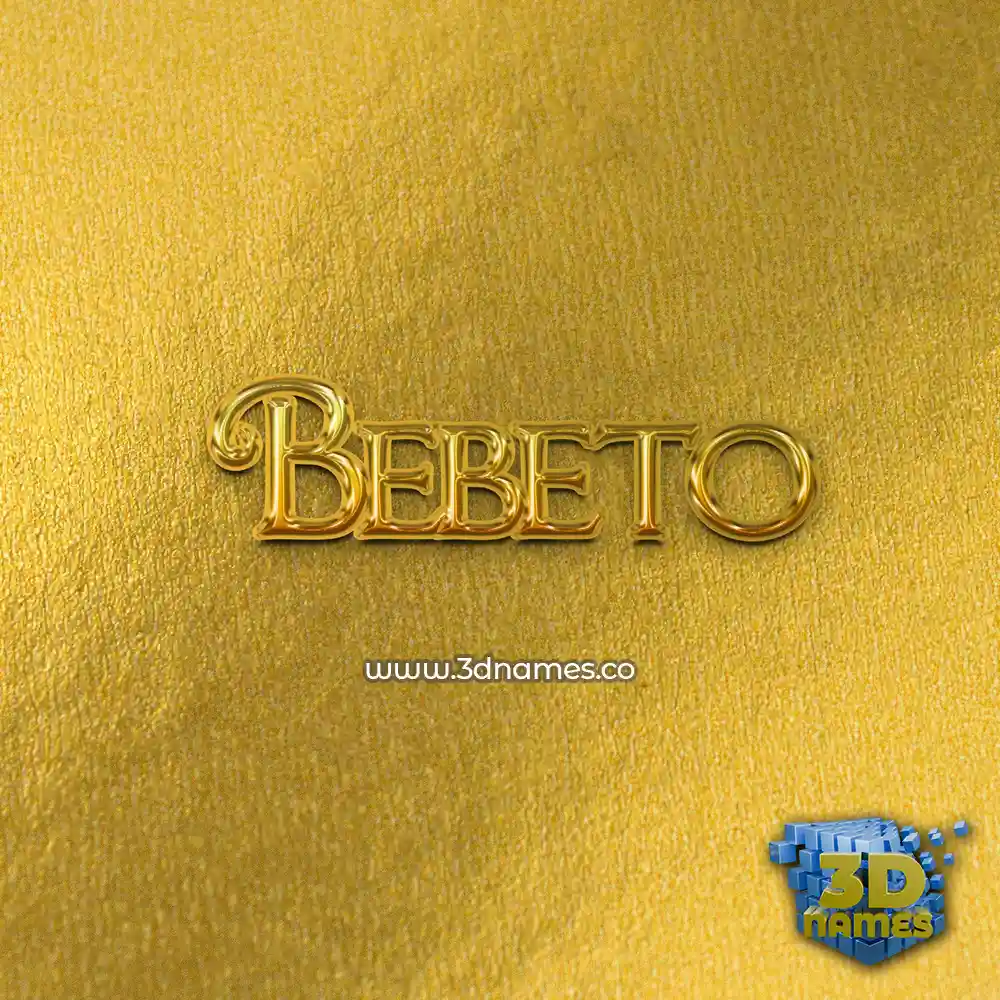 bebeto in All Gold style - 3D name wallpaper