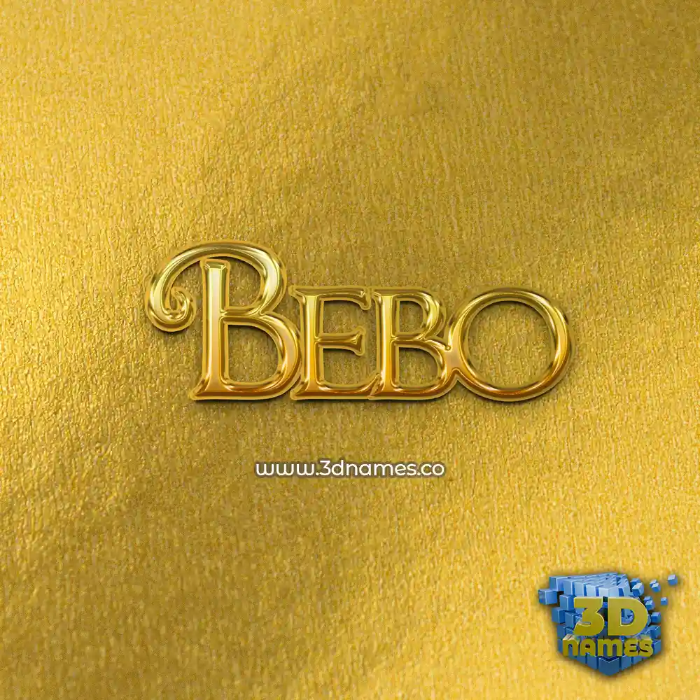 bebo in All Gold style - 3D name wallpaper