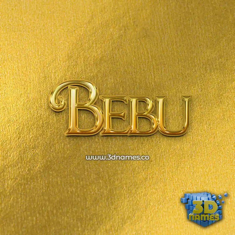 bebu in All Gold style - 3D name wallpaper