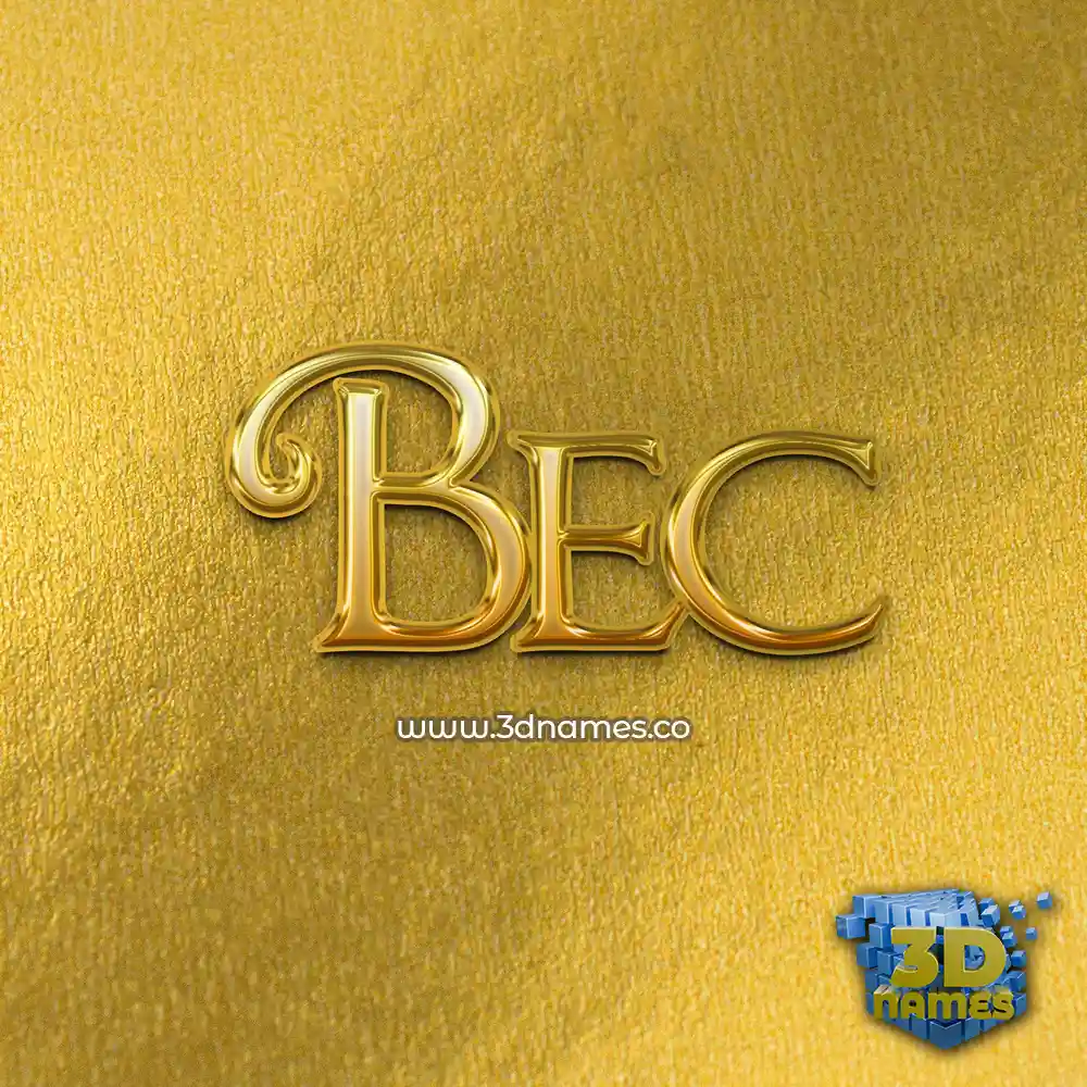 bec in All Gold style - 3D name wallpaper