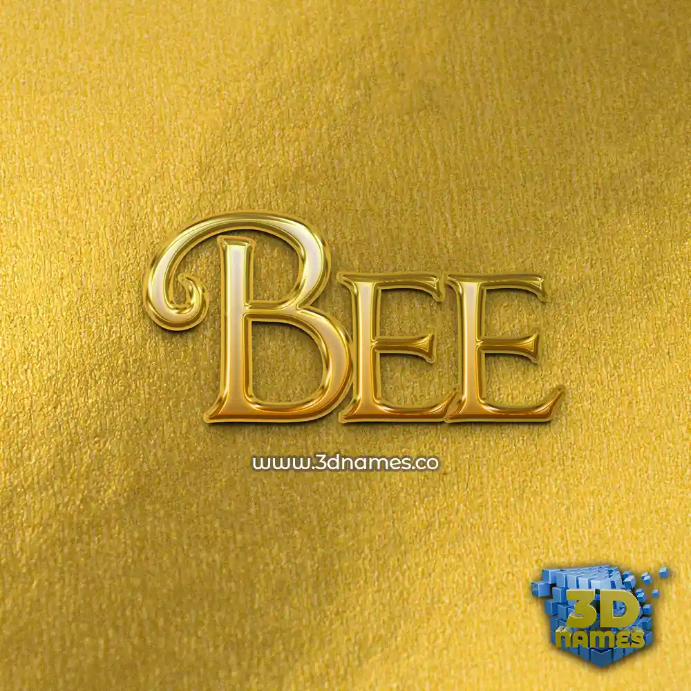 bee in All Gold style - 3D name wallpaper