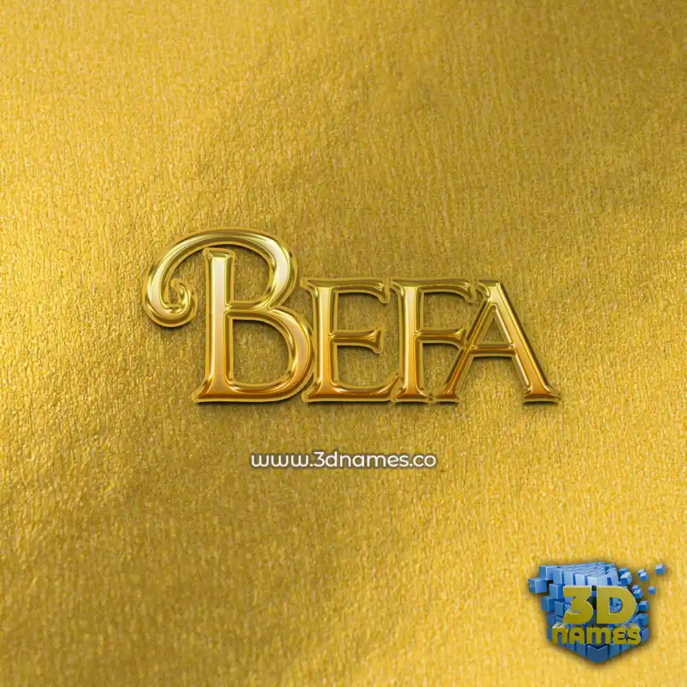 befa in All Gold style - 3D name wallpaper