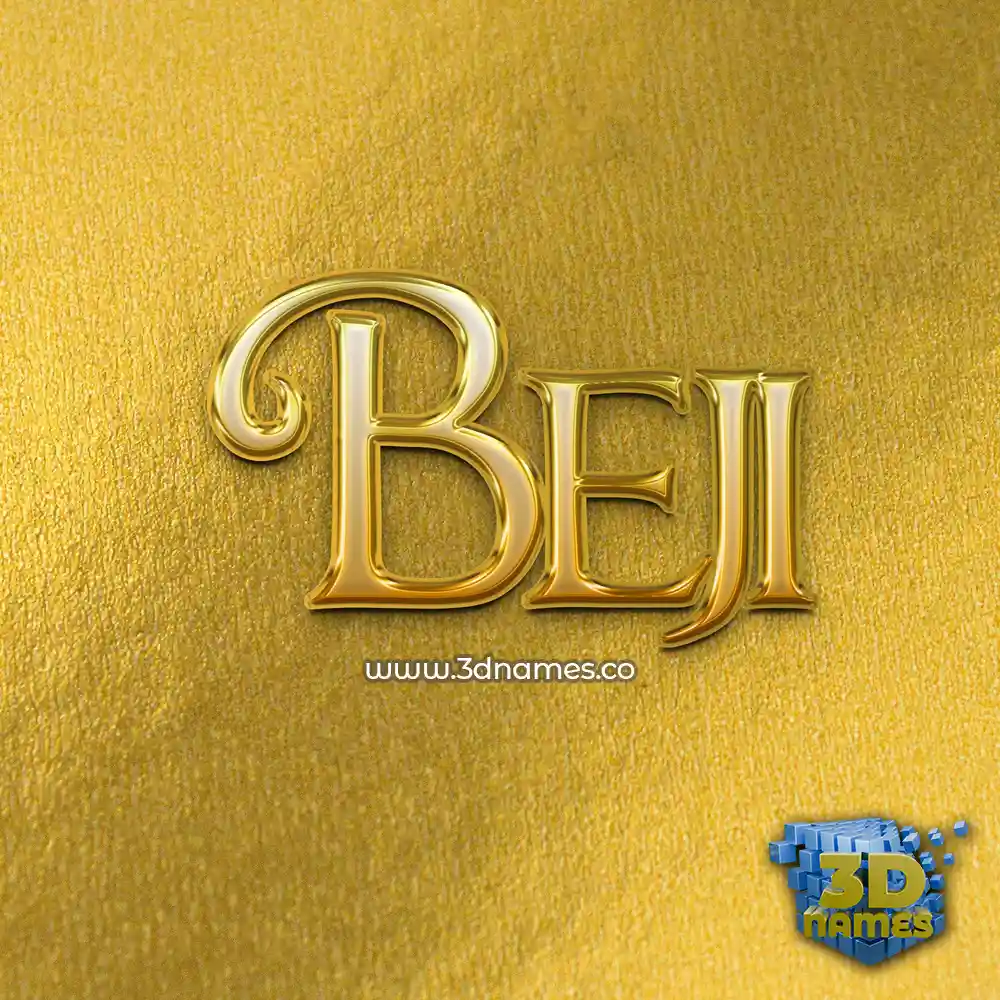 beji in All Gold style - 3D name wallpaper