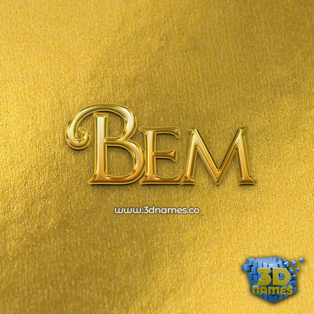 bem in All Gold style - 3D name wallpaper