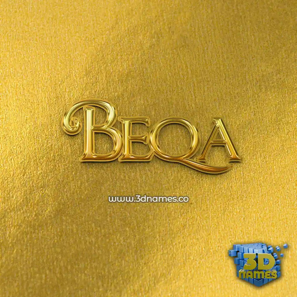 beqa in All Gold style - 3D name wallpaper