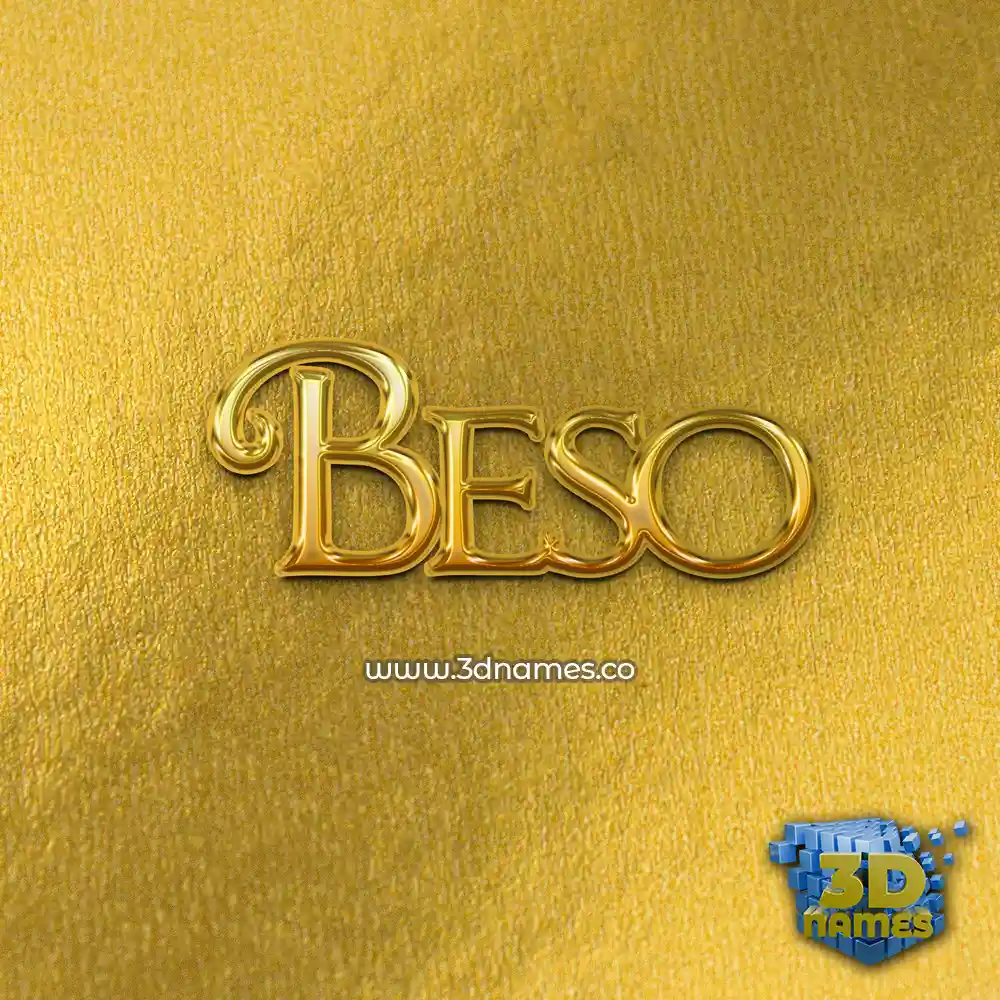 beso in All Gold style - 3D name wallpaper