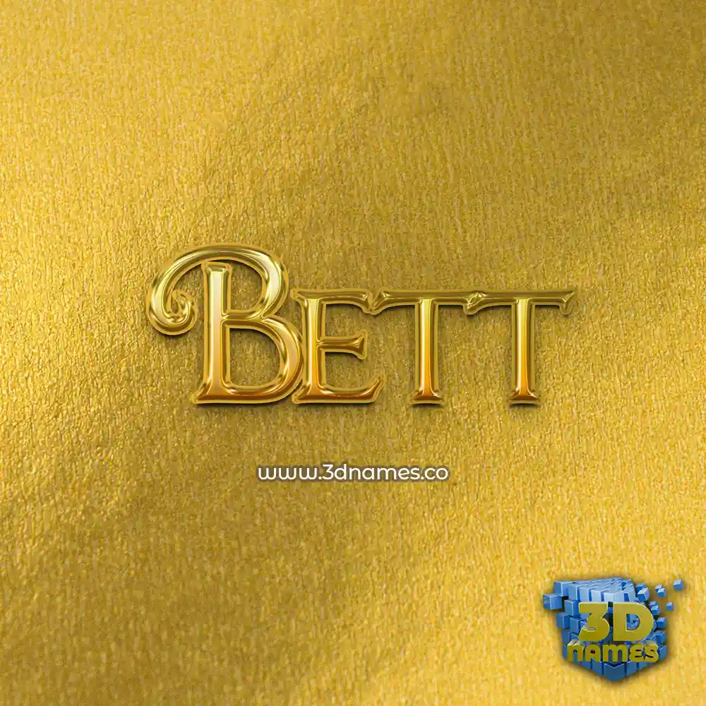 bett in All Gold style - 3D name wallpaper