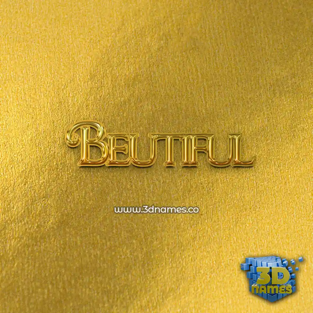 beutiful in All Gold style - 3D name wallpaper