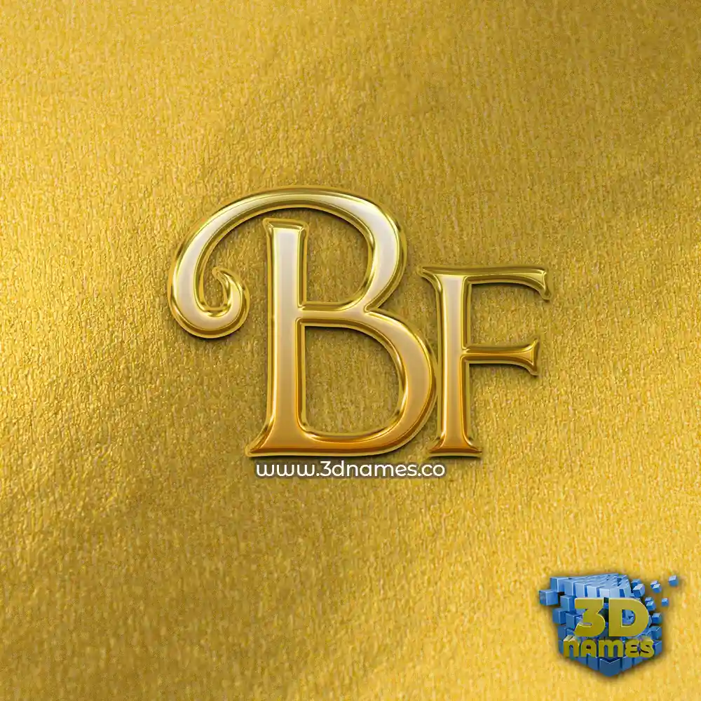 bf in All Gold style - 3D name wallpaper